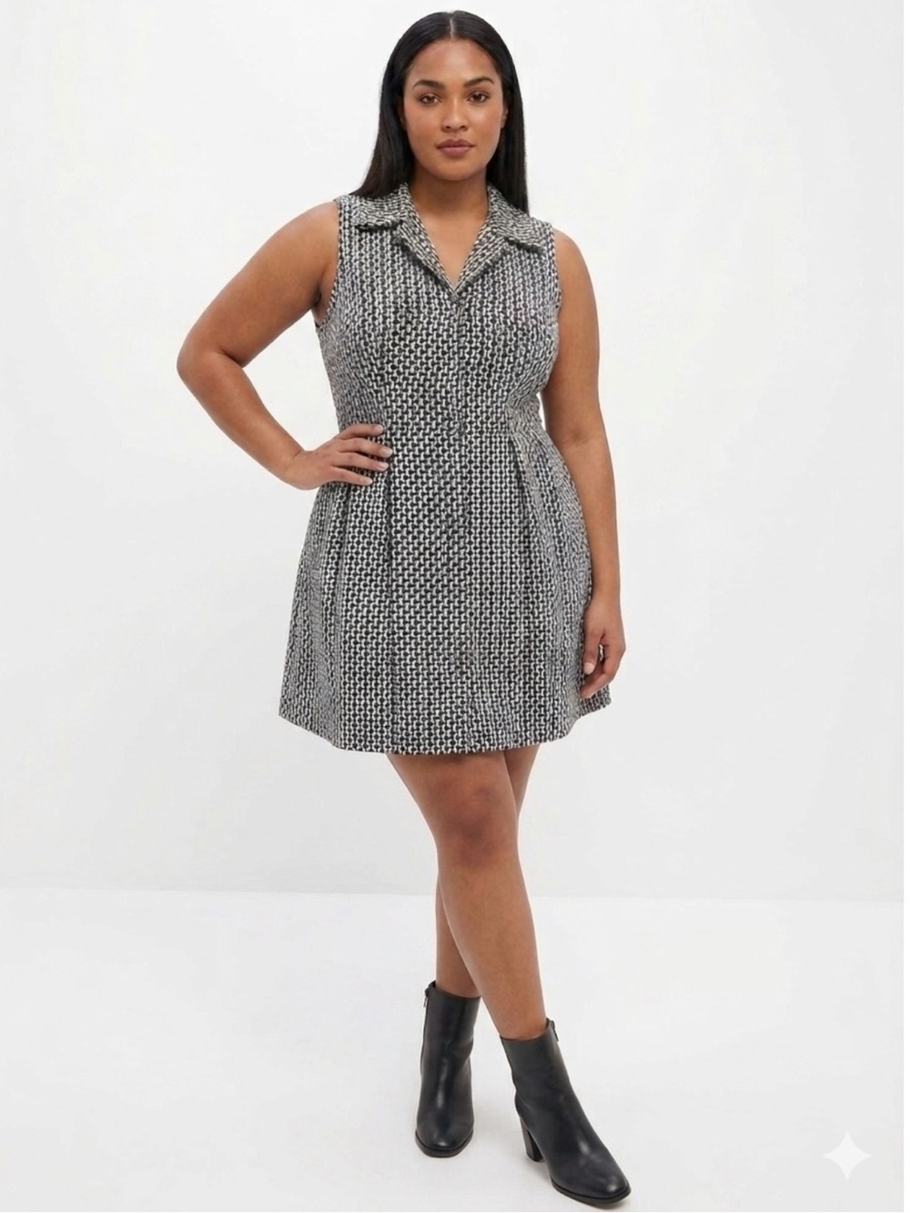 Tuckernuck Pomander Place Black Sleeveless Eyelet Noelle Mini Shirt Dress NWT